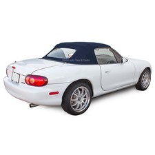 Miata Convertible Top In Blue Cloth Top With Non-zippered Glass Window