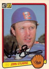 John Stearns autographed Baseball Card (New York Mets) 1983 Donruss #380