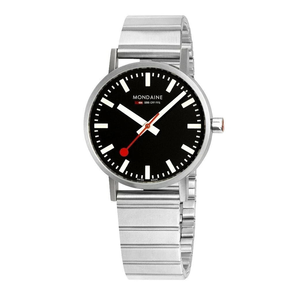 Correa de acero inoxidable Relojes de pulsera analógico Mondaine