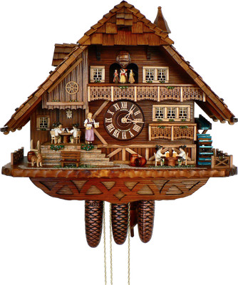 Cuckoo Clock 8-day-movement Chalet-Style 52cm by Anton Schneider