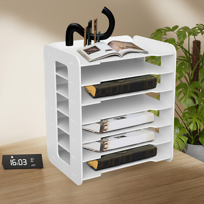 7 Tier Desktop Organizer Paper File Holder Document Storage Rack Office Home NEW