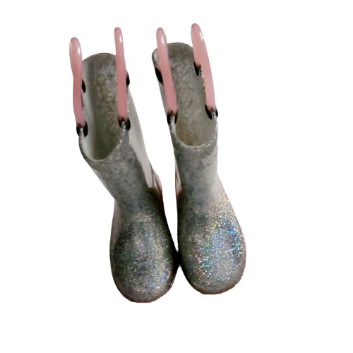 Western Chief Niñas Pequeñas Alia Brillo Iluminado Botas de Lluvia Plata Rosa EE. UU. 5 - Imagen 7 de 11