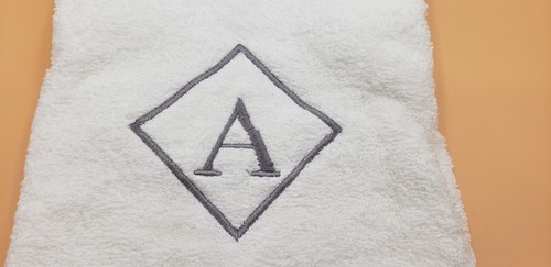 Pottery Barn Classic White Hand Towel Set of 2 NWOT 20 x 30 inches Monogram "A" - Picture 3 of 15