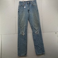 Vintage Levis 505 Blue Denim Jeans Straight Leg Mens Regular Fit 28x35 USA