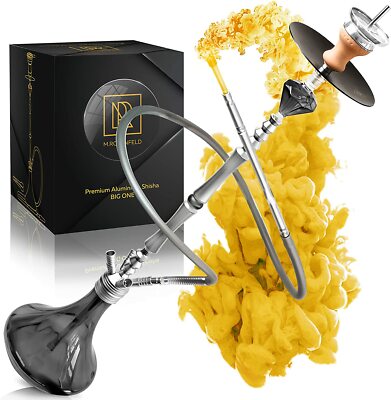 Shisha Set 4 Anschlüsse Komplett 111 cm Hookah Edelstahl Tauchrohr Klickgewinde