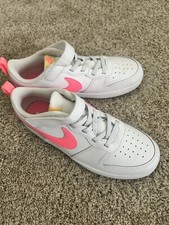 Size 3 GS - Nike Court Borough 2 Low White/ pink