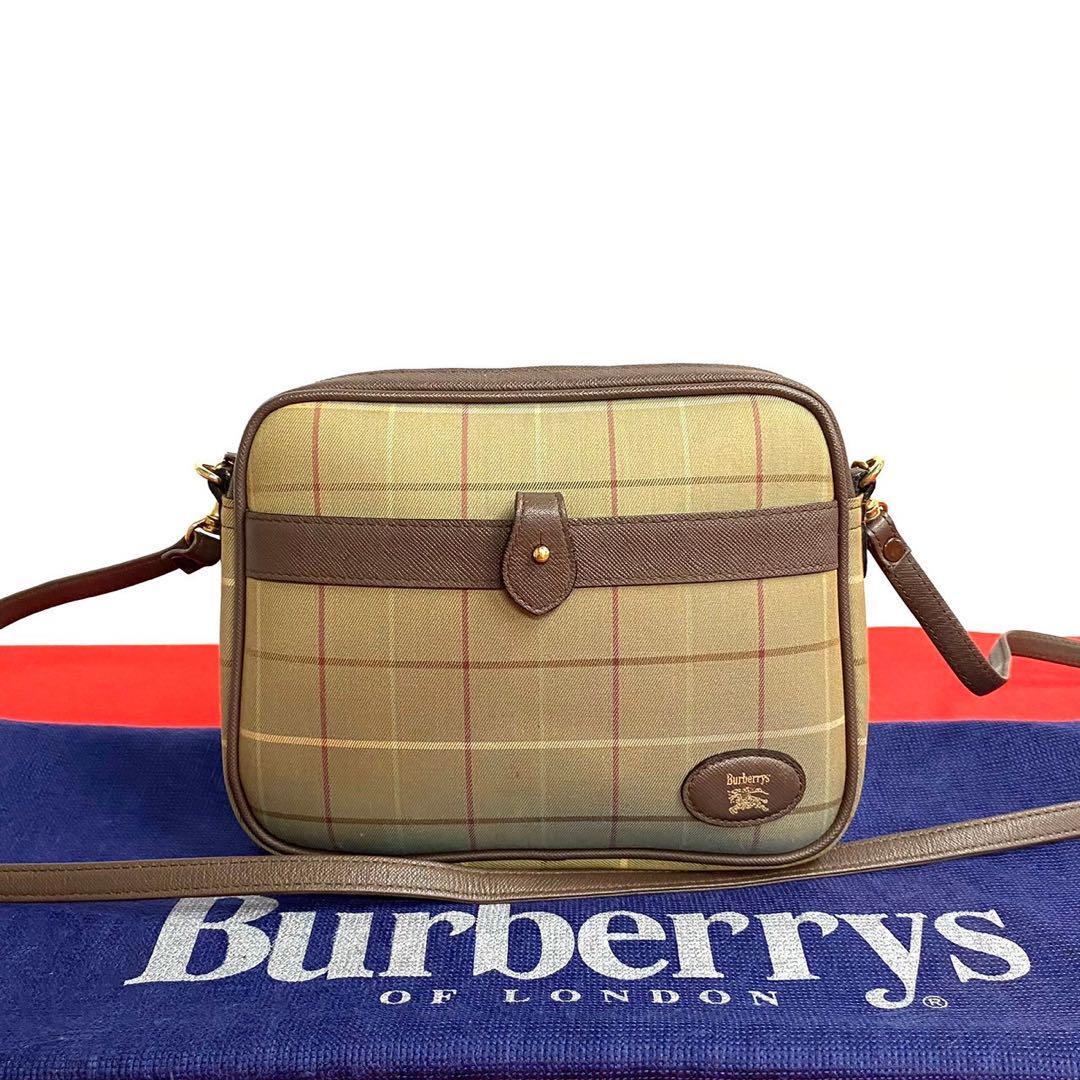 Burberry Shoulder Bag Nova Check Canvas Beige Authentic I0919108