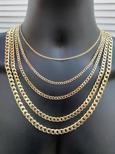 Bracciale in argento massiccio con catena in oro 14 carati o stile cubano Miami