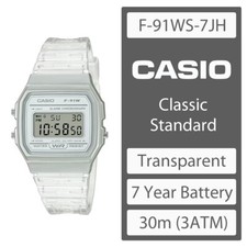 CASIO F-91WS-7JH Transparent Band Classic Digital Watch