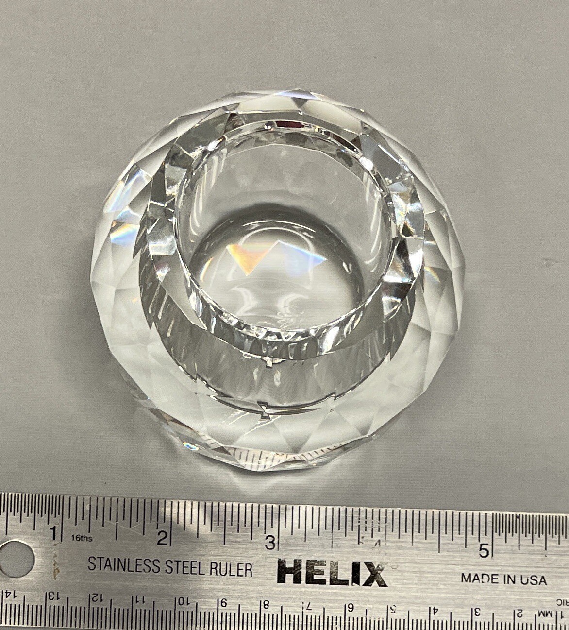Beautiful Oleg Cassini Crystal Candle Holder SIGNED Free Shipping