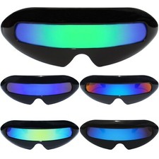 CYCLOPS SUNGLASSES Robot Alien Futuristic Color Mirror Shield Lens Party Fun New