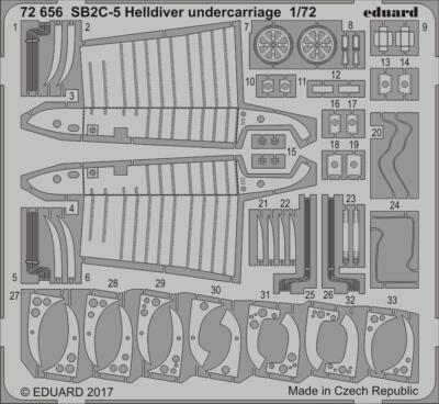 MW22 EDUARD 72656 SB2C-5 HELLDIVER UNDERCARRIAGE  1/72 PE SET for SPECIAL HOBBY
