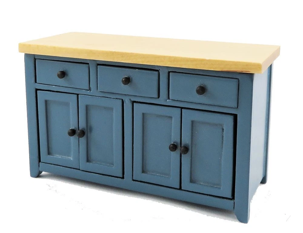 Dolls House Blue Pine Sideboard Modern Kitchen Dining Room