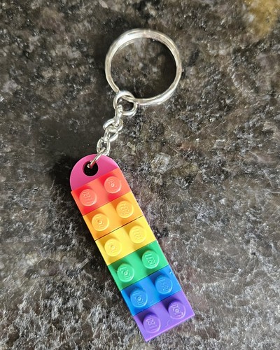 Lego Pride Keyring, LGBTQ+, Custom Made, Lego Brick, Pride, Rainbow - Picture 4 of 13