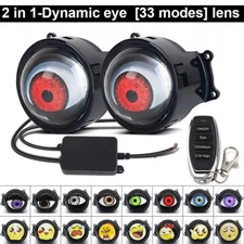 Devil Eyes LED headlights dynamic remote control 6 modes of lenses Blink lights