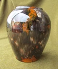 Elegant Vintage Unsigned Brush McCoy Art Pottery Urn Vase in High Gloss