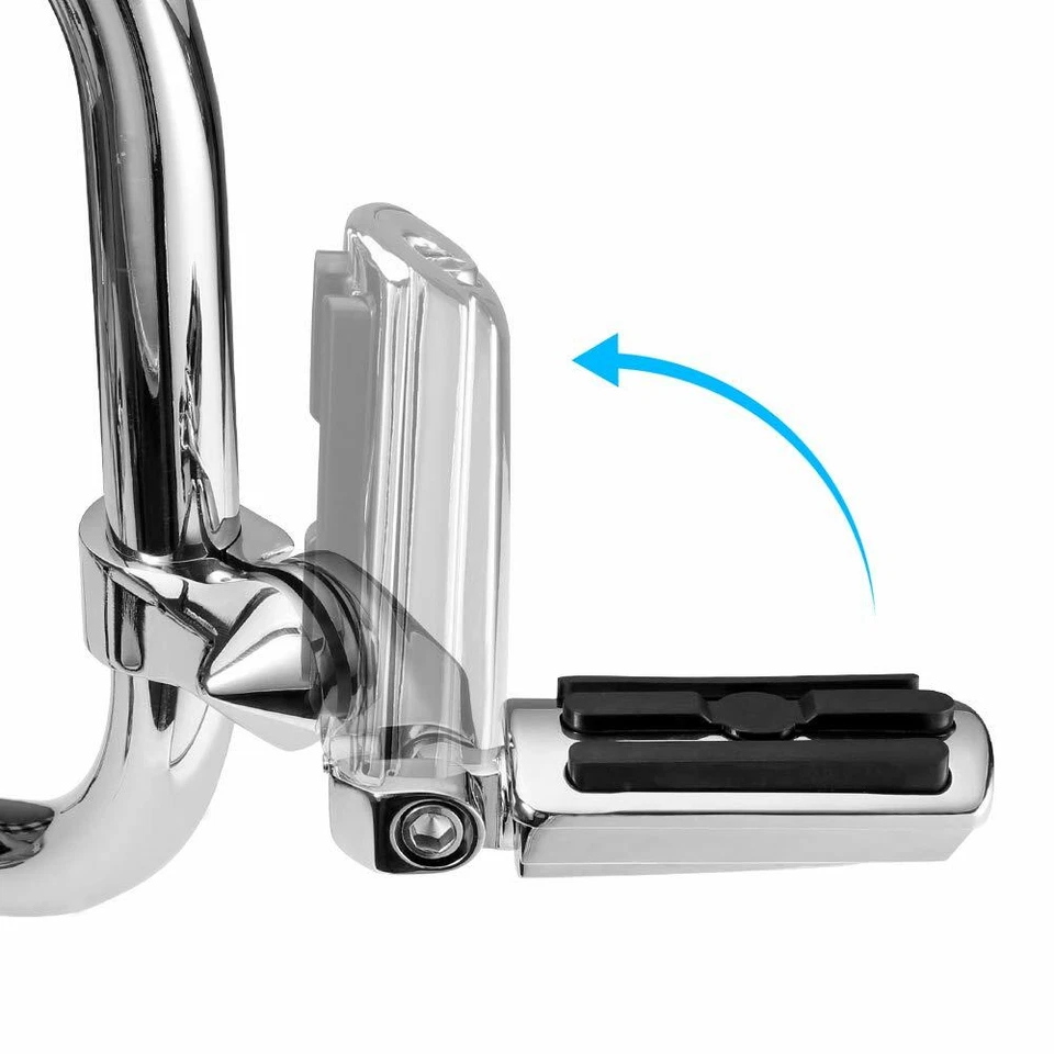 Pinos de pé de estrada longos cromados 1-1/4" barra de choque para Harley Street Glide Road King - Imagem 4 de 4