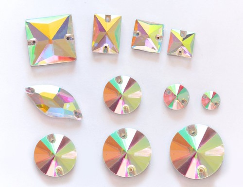 AB-Crystal Sew-on Rhinestones Flat Back Crystal Decoration Premium - Foto 4 di 12