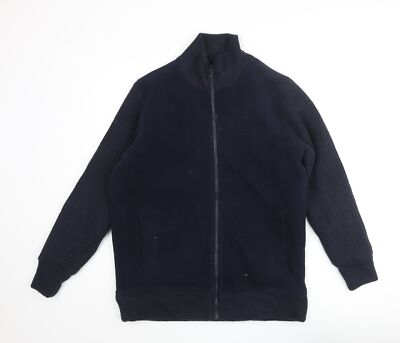 EWM Herren Pullover Blau Polyestermischung Voll Größe S Langarm