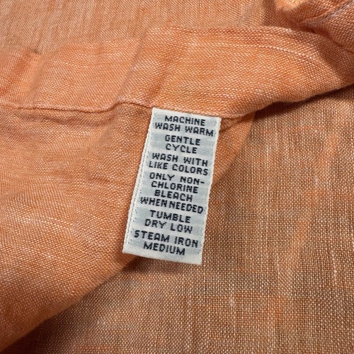 Vintage Polo Ralph Lauren Linen Western Shirt XXl Orange Pearl Snap 2XL - Picture 13 of 15