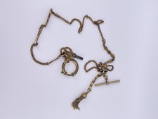 Taschenuhr Kette mit Schlüssel ca. 40cm Gold