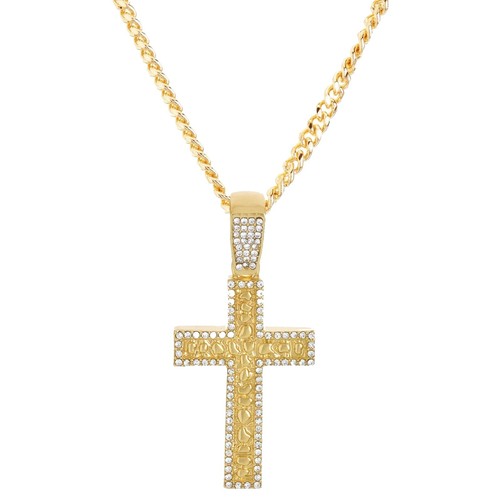 Collana Con Croce Ghiacciata Da Uomo 925 In Argento Sterling