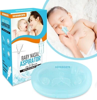 SOVARCATE Baby Nasal Aspirator Nose Frida Safe Nose Cleaner and Reusable Snot