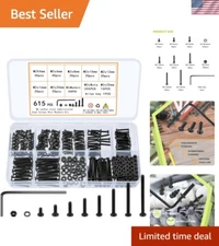 615 Pcs M2 Screw Assortment, M2 Bolts and Nuts Kit, Hex Socket Button Head Cap S