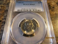 1952-S JEFFERSON NICKEL - PCGS MS65    0561