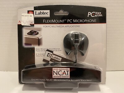Labtec AM-240 Cable Consumer Microphone Fleximount PC Microphone Brand New!