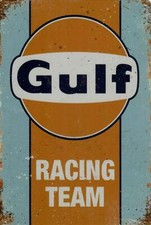 Retro Metal Sign, Garage, Man Cave, She Shed, Bar  30cm x 20cm Gulf Racing Team