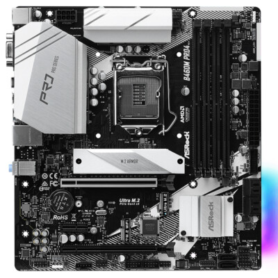 For ASROCK B460M Pro4 Motherboard LGA1200 DDR4 M-ATX 128G Support 10th CPU