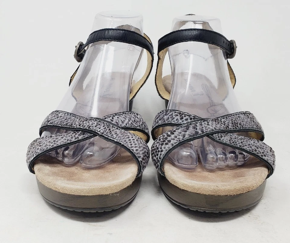 Женские серые кожаные сандалии Romika на каблуке с ремешками размер 41 - Изображение 4 из 4