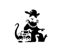 Banksy Boombox Rat Black Vinyl Decal Weatherproof Dishwasher-safe 3.5 Inches Usa Banksy Boombox Rat Black Vinyl Decal Weatherproof Dishwasher-safe 3.5 Inches Usa