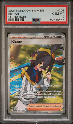 PSA 10 GEM Mint Kieran 206/167 Ultra Rare Full Art Trainer