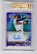 2017 BOWMAN CHROME ROYCE LEWIS SP PURPLE REFRACTOR  RC AUTO BGS 9.5 HOT #/250