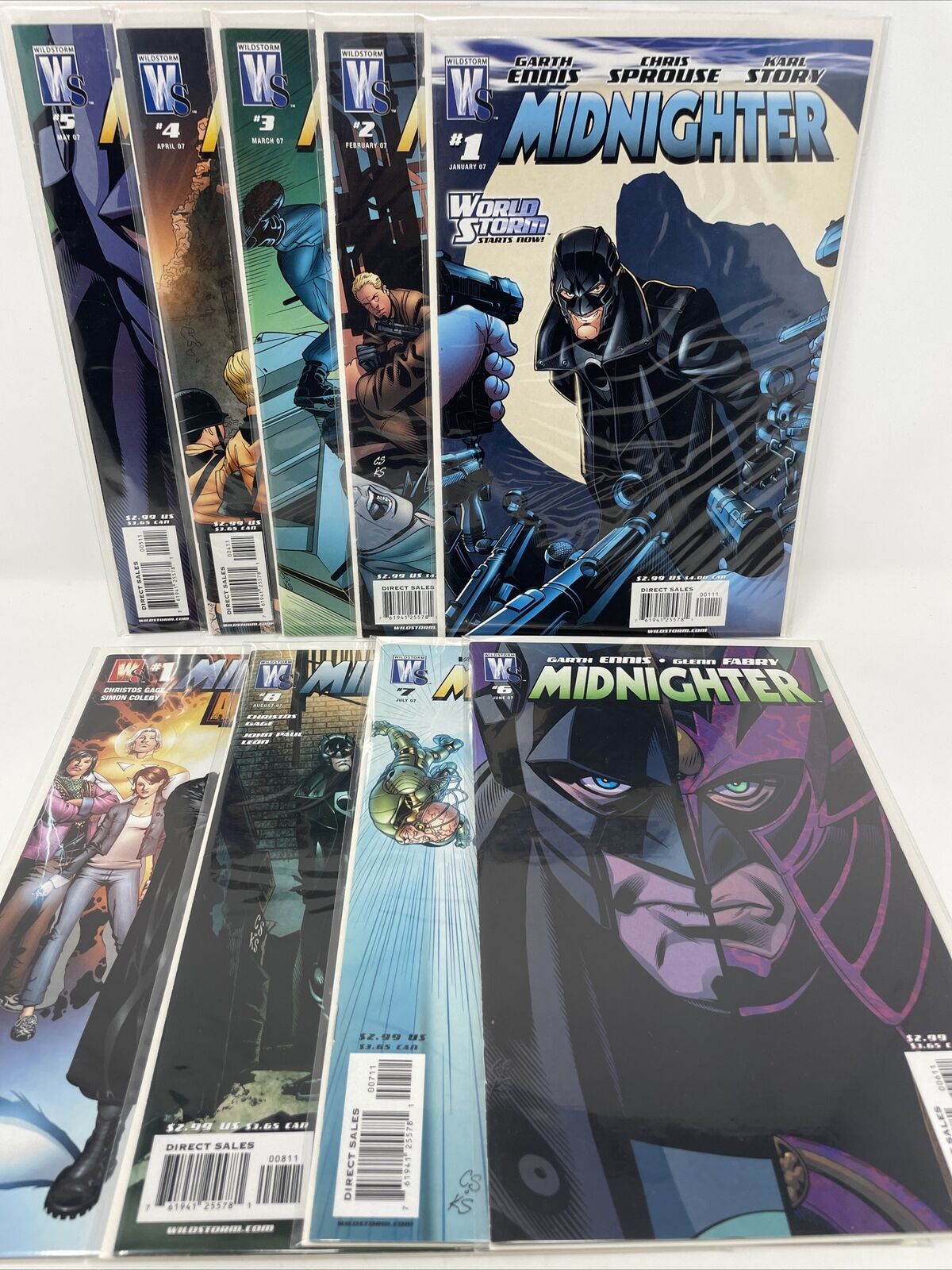 Midnighter #1-8, Midnighter: Armageddon #1, Wildstorm/DC Comics 2007 VF/NM