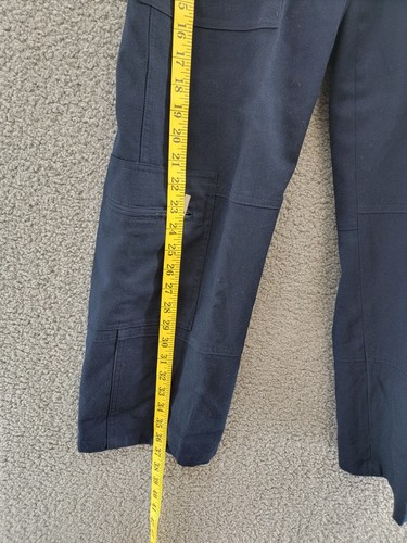 Theory High Rise Wool Blend Utility Pants Women's 0 Navy Patch Pocket Button Zip - Picture 9 of 18