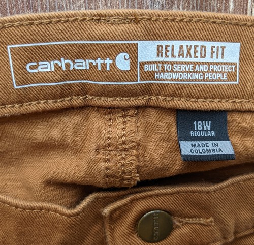 NEW Carhartt 18 reg Relaxed Carpenter cargo Barn Double Front Twill Pants Brown - Picture 5 of 17