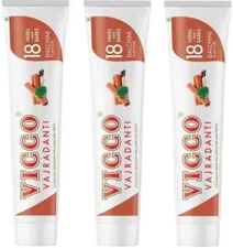 3 x VICCO Vajradanti Ayurvedic Medicine For Gums & Teeth Herbal Toothpaste 200gm