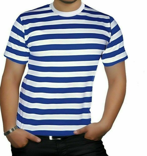 Herren-T-Shirt gestreift Camouflage Rundhals Kurzarm Oberteil UK Übergrößen S-2XL - Bild 4 von 5