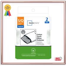 Cotton Touch Zippered Pillow Protector, Standard/Queen, 2 Pack. Free Delivery