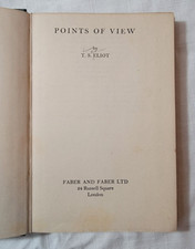 Points of View, T. S. Eliot, Faber & Faber, 1951, 5th Print HC