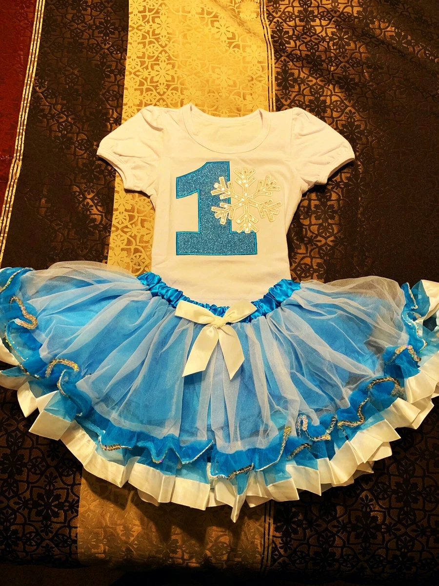 FROZEN Elsa Dress Birthday Dress 1 year old Blue Turquoise Girl