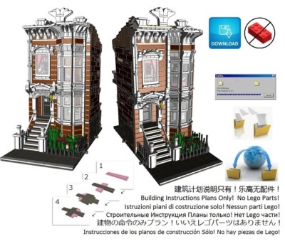 Lego Brownstone Terrace 1 Instructions Modular Custom Building Design City Town