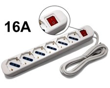 MULTIPRESA ELETTRICA CIABATTA PRESA 3 4 5 6 POSTI  SHUKO INTERRUTTORE SICUREZZA