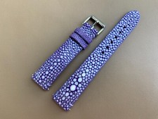 Purple Stingray Leather Watch Strap Band, Size 16mm 18mm 20mm 21 22mm 24mm 26mm