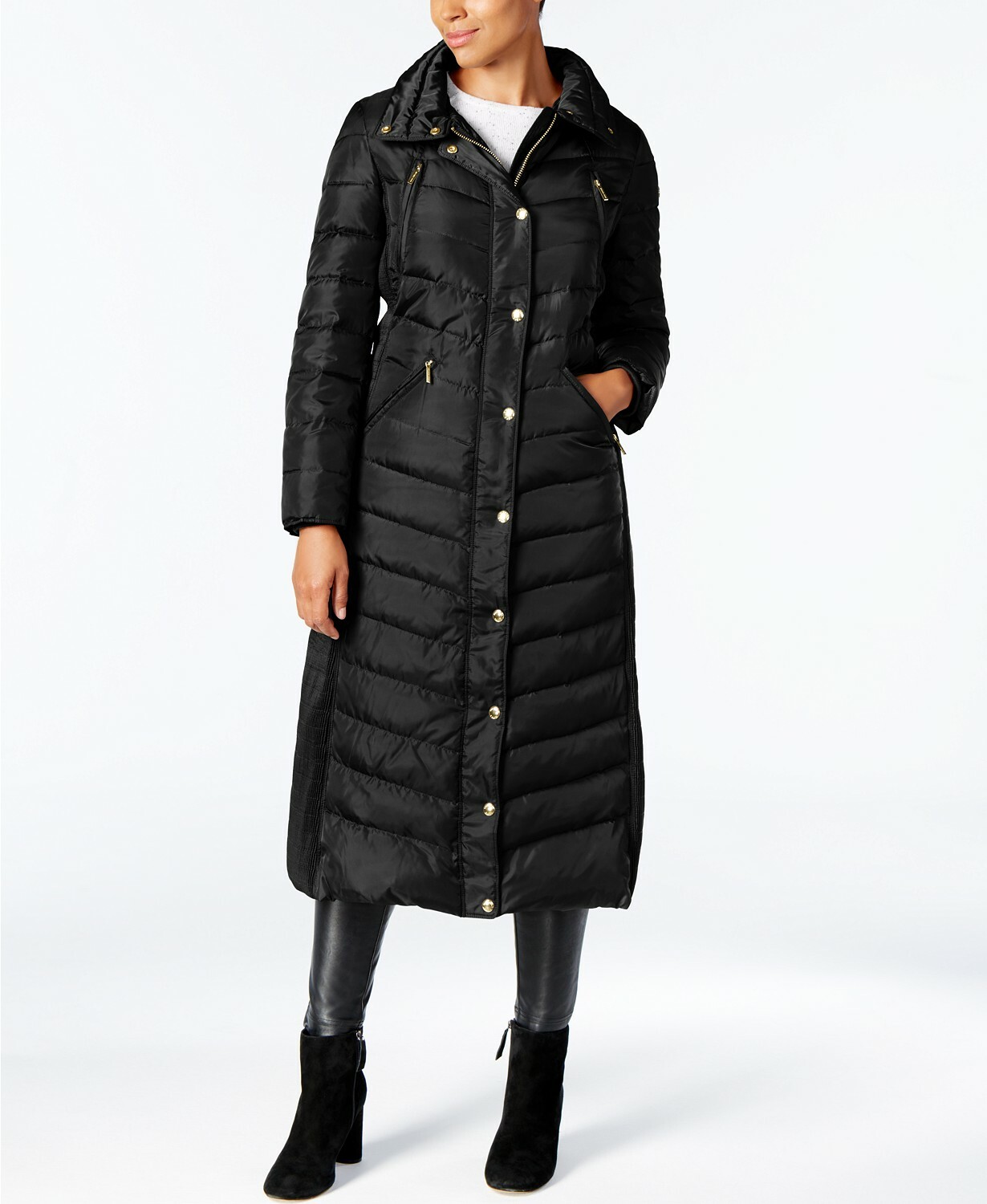 Top 80+ imagen michael kors long puffer coat with hood