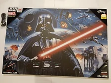 Star Wars Darth Vader Canvas LED Wall Art Decor 30" x 20" Very Large Ep 4, 5 & 6