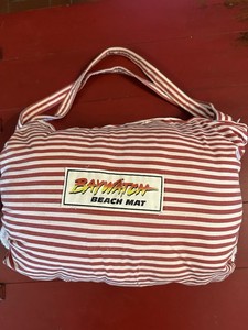 Rare!!! Vintage bay watch Beach Mat With Pillow, Roll Into Bag, Terri cloth
